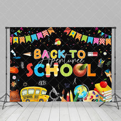 Aperturee - Aperturee Stationery Ribbons Black Back To School Backdrop