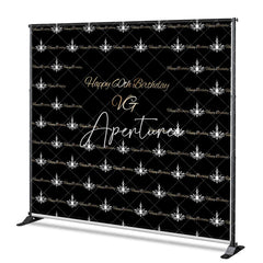 Aperturee - Aperturee Step And Repeat Black Silver Custom Birthday Backdrop