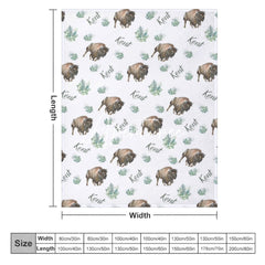 Aperturee - Aperturee Step And Repeat Bull Plant Leaf Custom Name Blanket