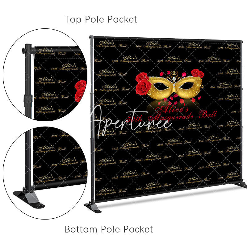 Aperturee - Aperturee Step And Repeat Custom Masquerade Birthday Backdrop