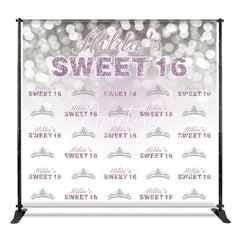 Aperturee - Aperturee Step And Repeat Custom Name Sweet 16 Birthday Backdrop