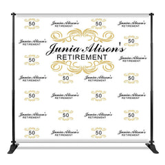 Aperturee - Aperturee Step And Repeat Gold Black Custom Retirement Backdrop