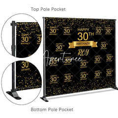 Aperturee - Aperturee Step And Repeat Gold Custom 30th Birthday Backdrop