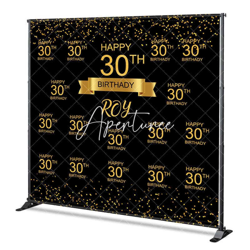 Aperturee - Aperturee Step And Repeat Gold Custom 30th Birthday Backdrop