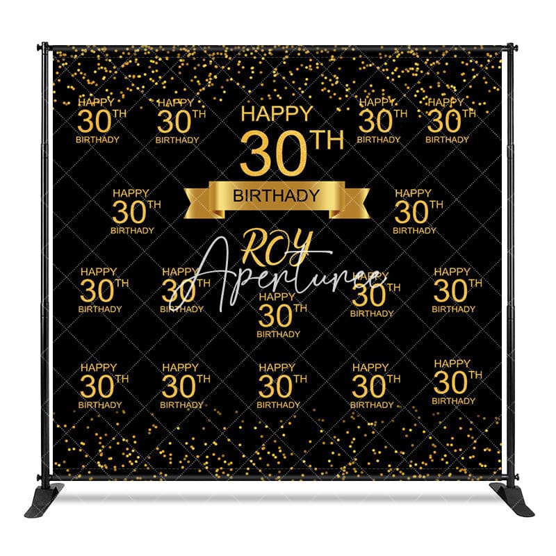 Aperturee - Aperturee Step And Repeat Gold Custom 30th Birthday Backdrop