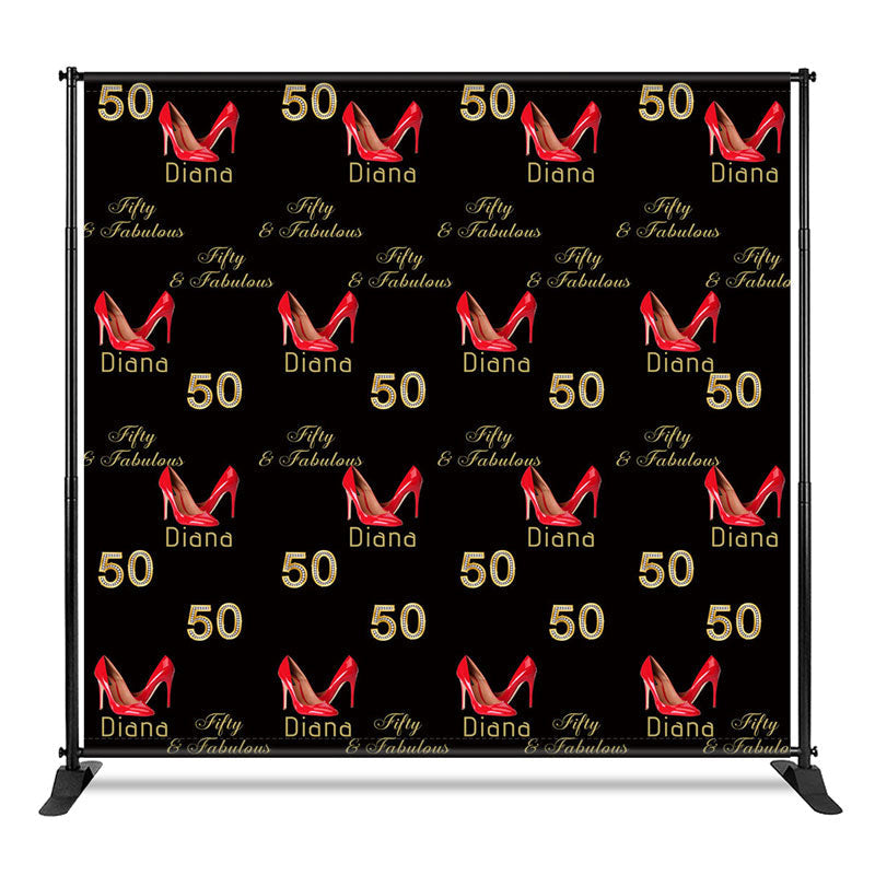 Aperturee - Aperturee Step And Repeat High Heel Custom Woman Birthday Backdrop