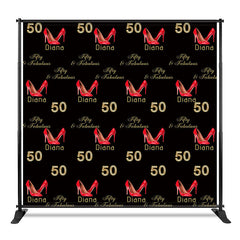 Aperturee - Aperturee Step And Repeat High Heel Custom Woman Birthday Backdrop