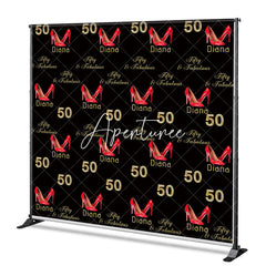 Aperturee - Aperturee Step And Repeat High Heel Custom Woman Birthday Backdrop