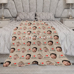 Aperturee - Aperturee Step And Repeat I Love Dad Custom Face Blanket