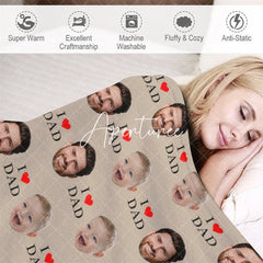 Aperturee - Aperturee Step And Repeat I Love Dad Custom Face Blanket