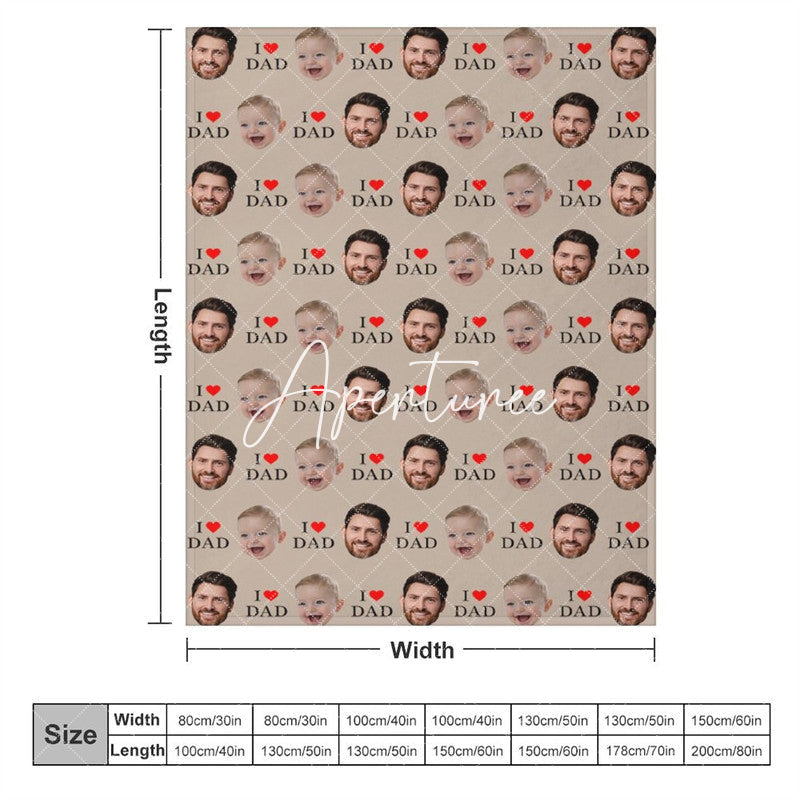 Aperturee - Aperturee Step And Repeat I Love Dad Custom Face Blanket