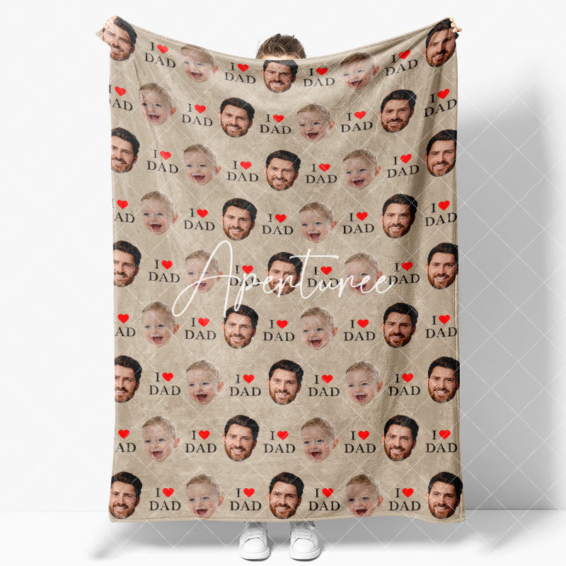 Aperturee - Aperturee Step And Repeat I Love Dad Custom Face Blanket