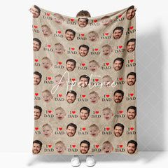 Aperturee - Aperturee Step And Repeat I Love Dad Custom Face Blanket