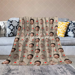 Aperturee - Aperturee Step And Repeat I Love Dad Custom Face Blanket