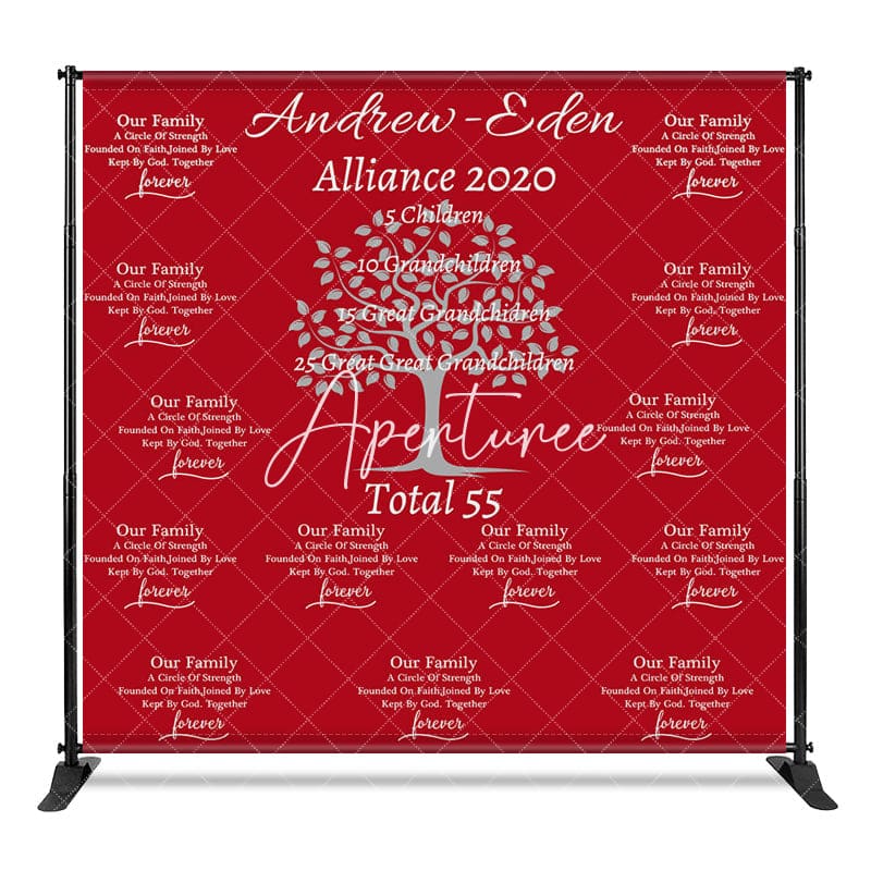 Aperturee - Aperturee Step And Repeat Red Custom Family Reunion Backdrop