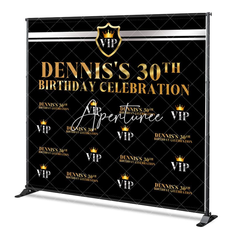 Aperturee - Aperturee Step And Repeat Vip Custom Name 30th Birthday Backdrop