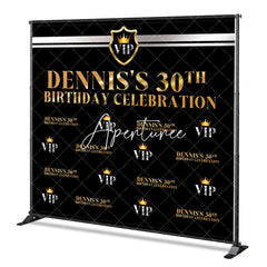 Aperturee - Aperturee Step And Repeat Vip Custom Name 30th Birthday Backdrop