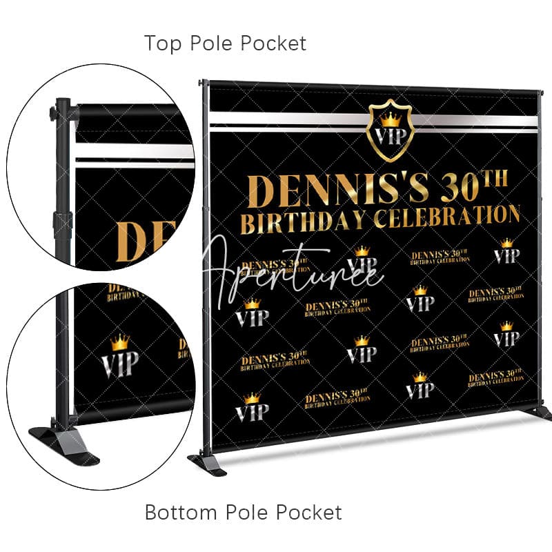 Aperturee - Aperturee Step And Repeat Vip Custom Name 30th Birthday Backdrop