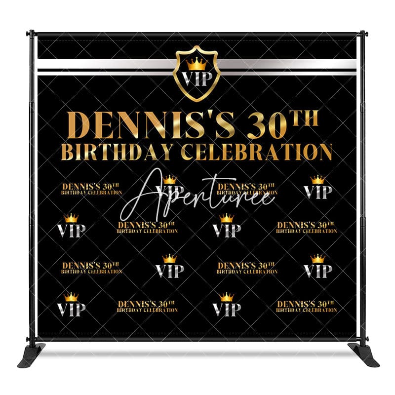 Aperturee - Aperturee Step And Repeat Vip Custom Name 30th Birthday Backdrop