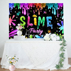 Aperturee - Aperturee Sticky Graffiti Slime Theme Party Backdrop