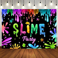 Aperturee - Aperturee Sticky Graffiti Slime Theme Party Backdrop