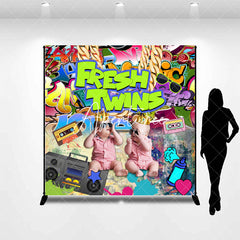 Aperturee - Aperturee Street Graffiti Fresh Twins Custom Photo Backdrop