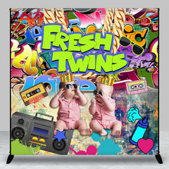 Aperturee - Aperturee Street Graffiti Fresh Twins Custom Photo Backdrop