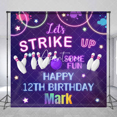 Aperturee - Aperturee Strike Up Bowling Sport Custom 12th Birthday Backdrop