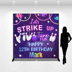 Aperturee - Aperturee Strike Up Bowling Sport Custom 12th Birthday Backdrop