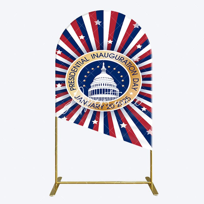 Aperturee - Aperturee Stripe White House Inauguration Day Arch Backdrop