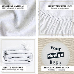 Aperturee - Aperturee Summer Atmosphere Marine Themed Round Beach Towel