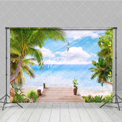 Aperturee - Aperturee Summer Beach Palm Tree Natural Scene Backdrop For Photo