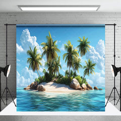 Aperturee - Aperturee Summer Coastal Scenery Sandy Beach Room Set Backdrop