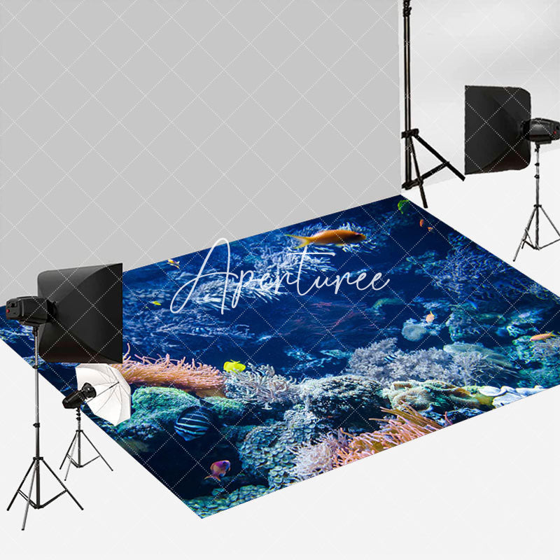 Aperturee - Aperturee Summer Colorful Fish Ocean Coral Combo Set Backdrop