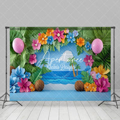 Aperturee - Aperturee Summer Flowers Balloons Hawaii Photography Backdrop