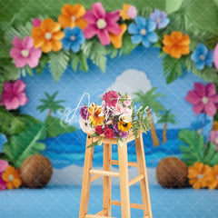 Aperturee - Aperturee Summer Flowers Balloons Hawaii Photography Backdrop