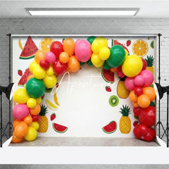 Aperturee - Aperturee Summer Fruit Birthday Cake Smash Photography Backdrop