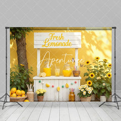 Aperturee - Aperturee Summer Greenery Fresh Lemonade Stand Photo Backdrop