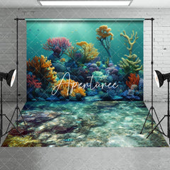 Aperturee - Aperturee Summer Ocean Coral Reef Mermaid Cave Combo Set Backdrop