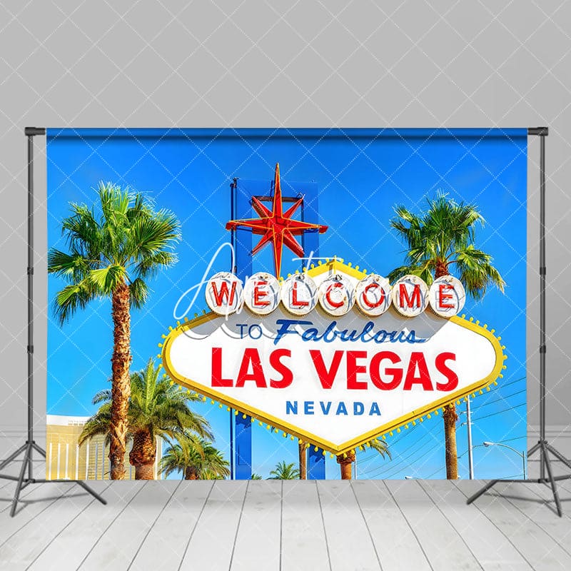 Aperturee - Aperturee Summer Palm Trees Las Vegas Casino Photo Backdrop