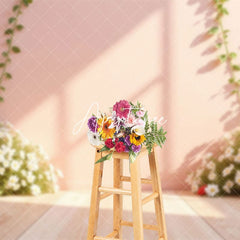 Aperturee - Aperturee Summer Strawberry Floral Indoor Photography Backdrop