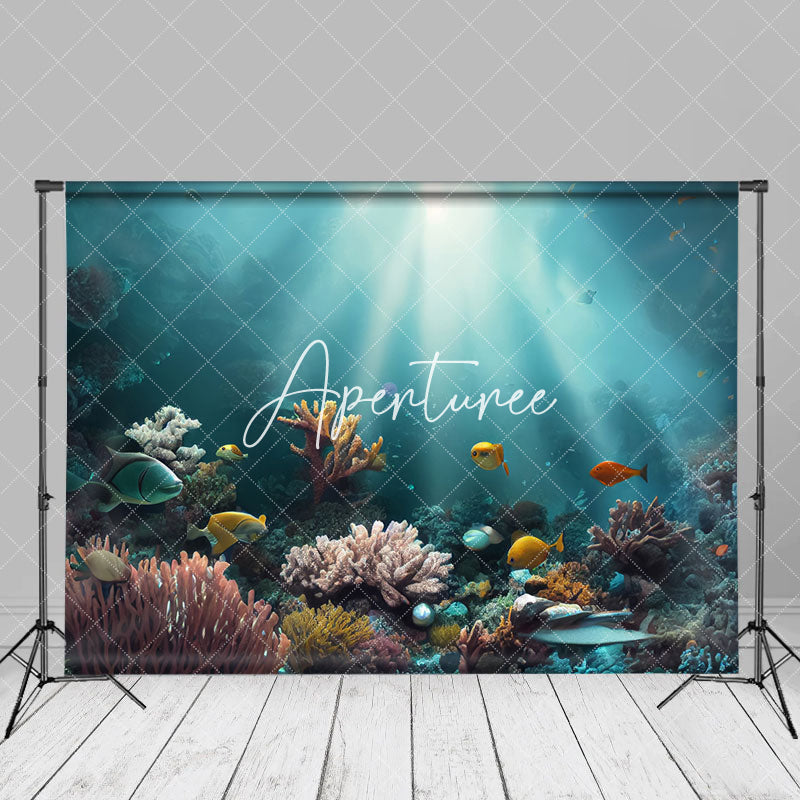 Aperturee - Aperturee Summer Undersea Landscape Coral Combo Set Backdrop