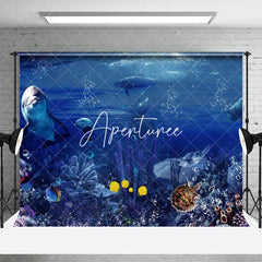 Aperturee - Aperturee Summer Underwater Ocean Reef Marine Combo Set Backdrop