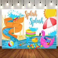 Aperturee - Aperturee Summer Water Park Splish Splash Birthday Backdrop