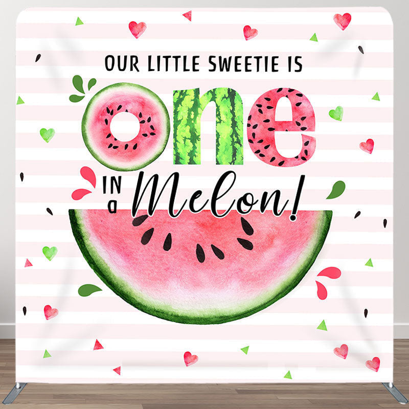 Aperturee - Aperturee Summer Watermelon Fabric Backdrop Cover for Birthday