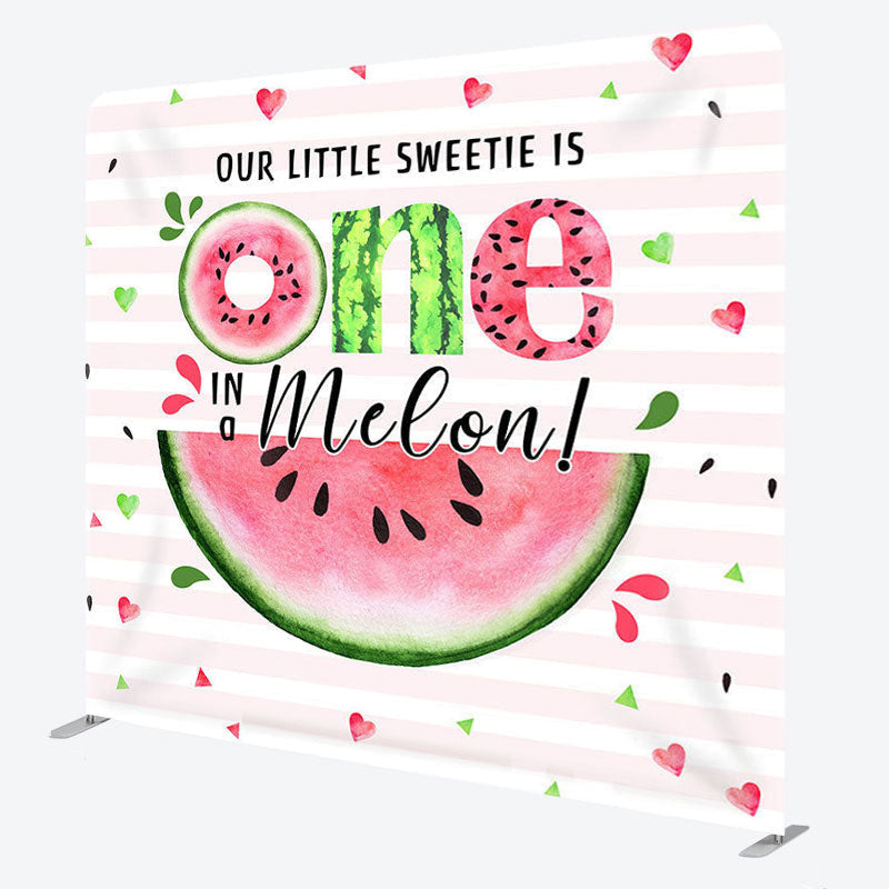 Aperturee - Aperturee Summer Watermelon Fabric Backdrop Cover for Birthday