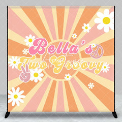 Aperturee - Aperturee Sun Daisy Two Groovy Custom Name Birthday Backdrop