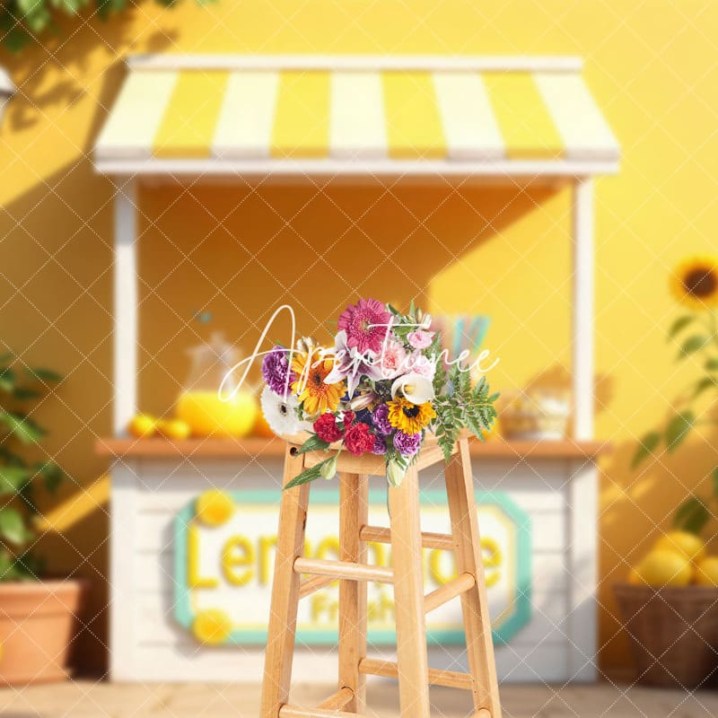 Aperturee - Aperturee Sunlight Summer Fresh Lemonade Stand Photo Backdrop