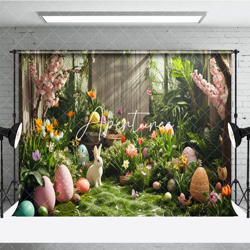 Aperturee - Aperturee Sunny Day Light Spring Bunny Eggs Easter Backdrop