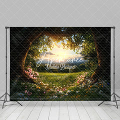 Aperturee - Aperturee Sunrise Wildflower Plant Trees Natural Scene Backdrop